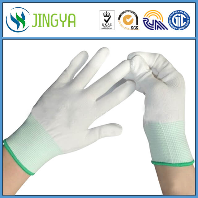 Antistatic PU coated palm esd gloves