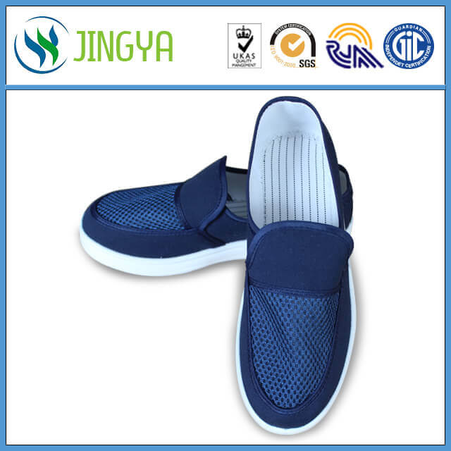 Blue canvas upper esd PVC outsole electronic shoes