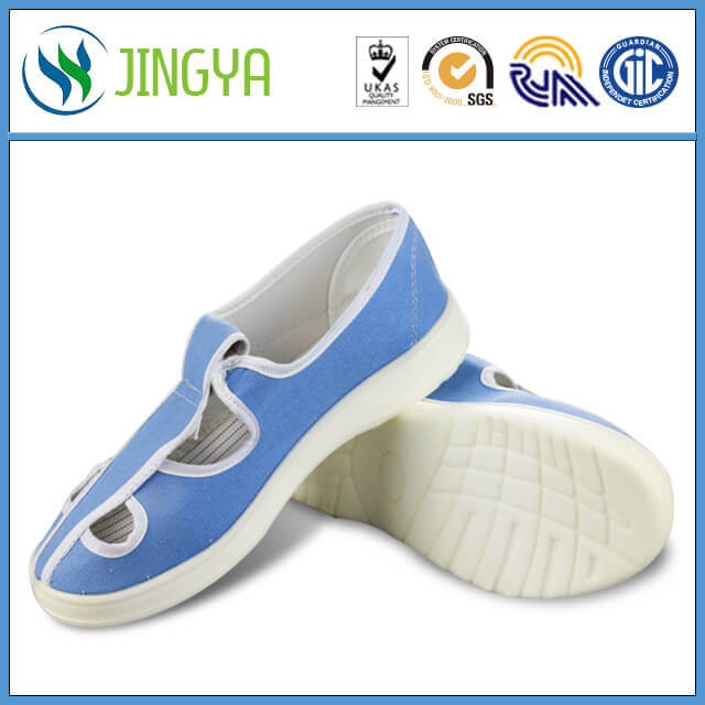 Blue canvas upper ,PVC outsole esd shoes in cleanroom