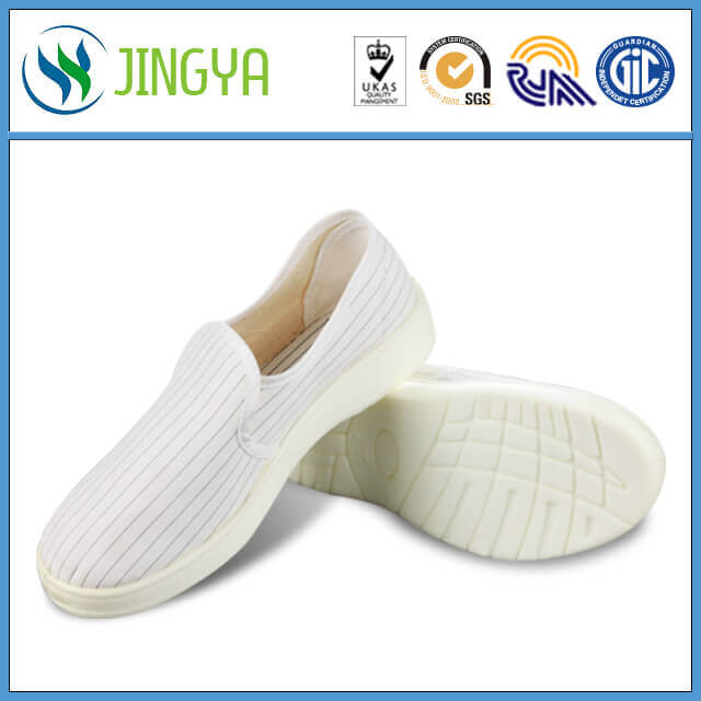 White leather PVC sole Cleanroom Work Shoes
