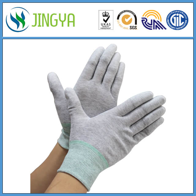 PU finger coated carbon fber esd gloves